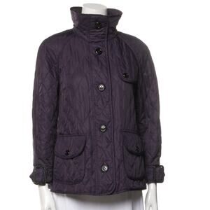 Burberry Puffer Jacket Coat Purple Nova Check Down Quilted Short Diamond LW